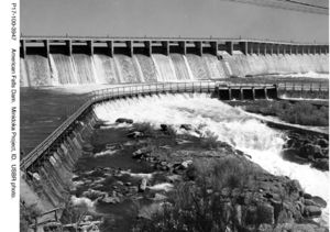 Presa del embalse de American Falls 1947