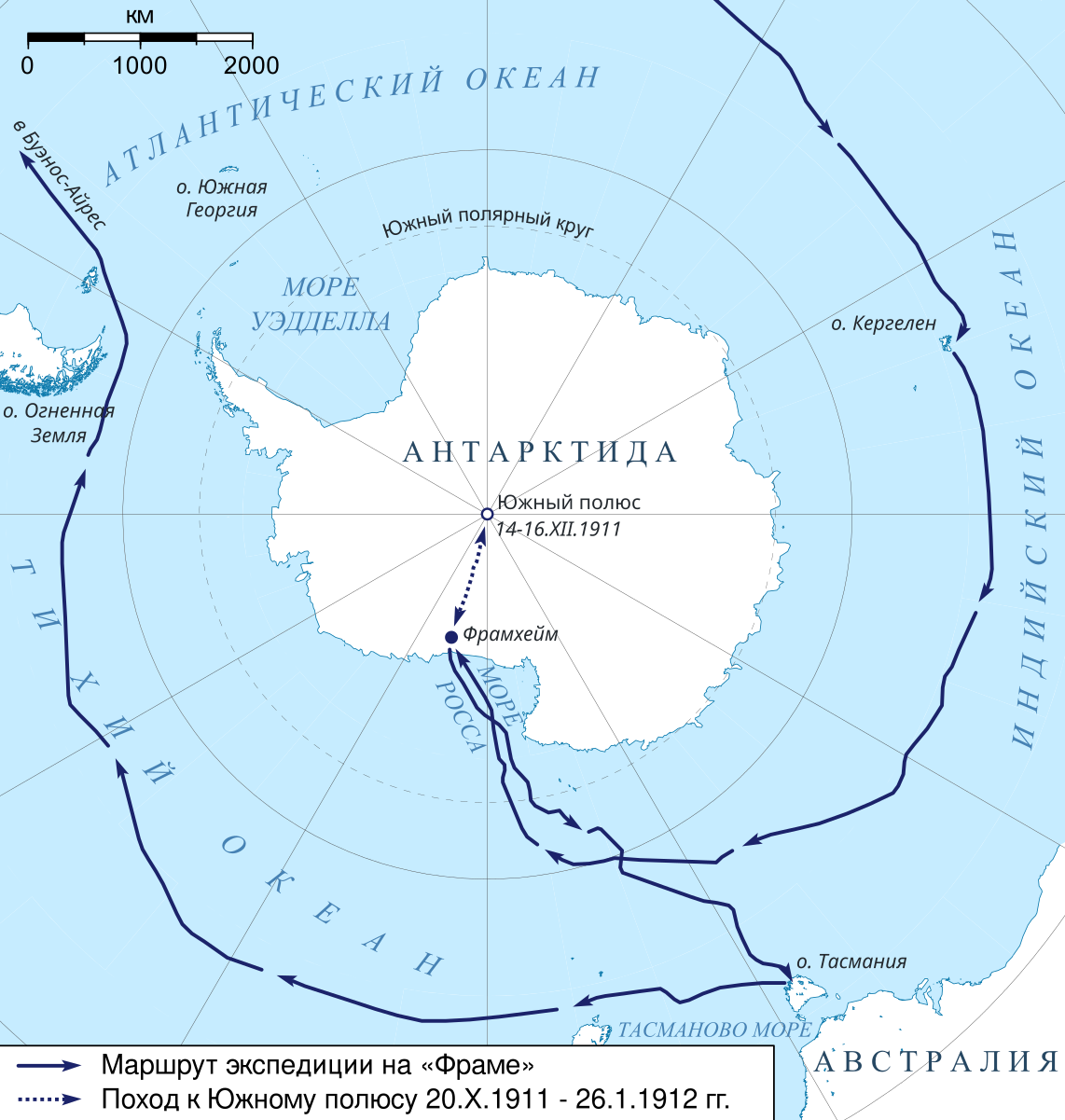 Первая карта антарктиды