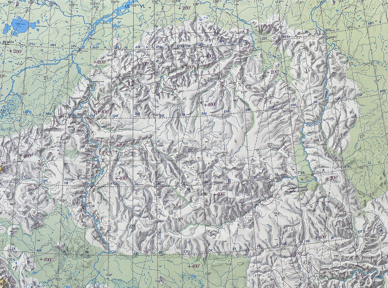 Вилюйское плато на карте