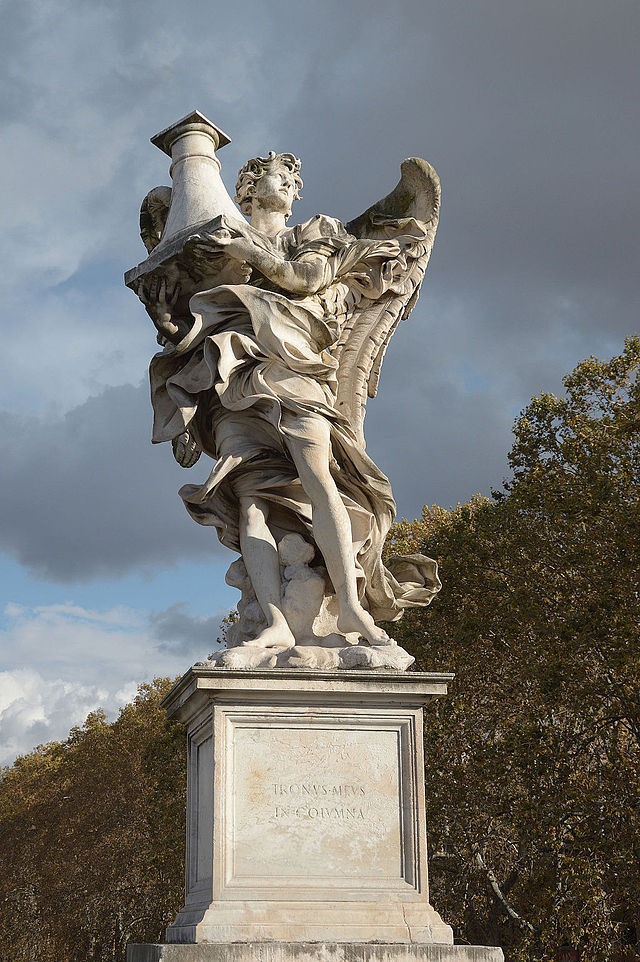 Ангел с колонной на мосту Святого Ангела в Риме