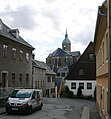 Annaberg-Buchholz, Farbegasse mit Blick zur St.-Annenkirche