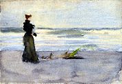 Edwardian woman on the Beach