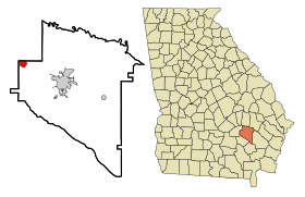 Appling County Georgia Incorporated and Unincorporated areas Graham Highlighted.svg