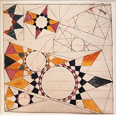 Disegno architettonico per volte in mattoni, Iran, probabilmente Teheran, 1800-1870