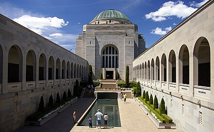 The courtyard of the Australian War Memorial