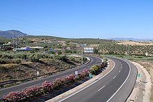 Autovía del Olivar a su paso por la circunvalación de Martos.