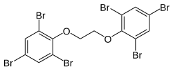 Structural formula of 1,2-bis (2,4,6-tribromophenoxy) ethane