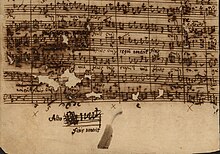 Page from Bach's Credo in the Mass in B minor, revised by C. P. E. Bach (Source: Wikimedia)