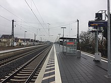Die Bahnsteige des Bahnhofs Bensheim-Auerbach (2018)