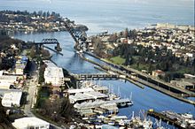 Salmon Bay Bridge from the air