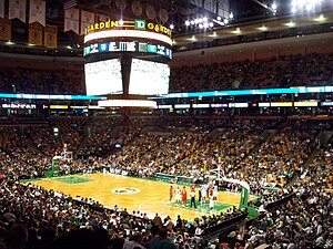 Basketbollmatch i TD Garden.