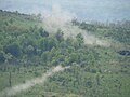 TAB-71 wreck (or possibly a BTR-60) hit by AG-9 (licensed built SPG-9) projectiles during a military exercise of the 191th Infantry Battalion.