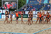 Deutsch: Beachhandball Europameisterschaften 2019 (Beach handball Euro); Tag 6: 7. Juli 2019 – Spiel um Platz Drei, Frauen, Kroatien-Niederlande 0:2 (14:23, 20:22) English: Beach handball Euro; Day 6: 7 July 2019 – Women's Bronze Medal Match – Croatia-Netherlands 0:2 (14:23, 20:22)