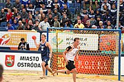 Deutsch: Beachhandball Europameisterschaften 2019 (Beach handball Euro); Tag 6: 7. Juli 2019 – Männerfinale, Dänemark-Norwegen 2:0 (25:18, 19:16) English: Beach handball Euro; Day 6: 7 July 2019 – Men's Final – Denmark-Norway 2:0 (25:18, 19:16)