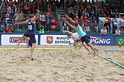 Deutsch: Beachhandball Europameisterschaften 2019 (Beach handball Euro); Tag 6: 7. Juli 2019 – Männerfinale, Dänemark-Norwegen 2:0 (25:18, 19:16) English: Beach handball Euro; Day 6: 7 July 2019 – Men's Final – Denmark-Norway 2:0 (25:18, 19:16)