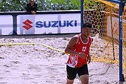 Deutsch: Beachhandball Europameisterschaften 2019 (Beach handball Euro); Tag 2: 3. Juli 2019 – Männer, Vorrunde Gruppe A, Türkei-Deutschland 0:2 (14:22, 16:20) English: Beach handball Euro; Day 2: 3 July 2019 – Men Preliminary Round Group A – Turkey-Germany 0:2 (14:22, 16:20)