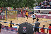 Deutsch: Beachhandball bei den Olympischen Jugendspielen 2018; Tag 5, 10. November 2018; Jungen, Hauptrunde - Thailand-Argentinien 2:1 English: Beach handball at the 2018 Summer Youth Olympics at 11 October 2018 – Boys Main Round – Thailand-Argentina 2:1