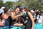 Deutsch: Beachvolleyball bei den Olympischen Jugendspielen 2018; Tag 11, 17. Oktober 2018; Jungen, Spiel um Platz 3 – Argentinien-Ungarn 2:0 (21–15/21–15) English: Beach volleyball at the 2018 Summer Youth Olympics at 17 October 2018 – Bronze Medal Match – Argentina-Hungary 2:0 (21–15/21–15)