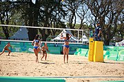 Deutsch: Beachvolleyball bei den Olympischen Jugendspielen 2018; Tag 8, 14. Oktober 2018; Mädchen, Achtelfinale – Mexiko-China 0:2 (15–21/16–21) English: Beach volleyball at the 2018 Summer Youth Olympics at 14 October 2018 – Girls Round of 16 – Mexico-China 0:2 (15–21/16–21)