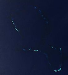 Vue satellite des récifs de Bellone.
