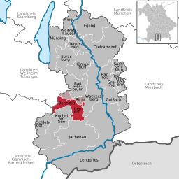 Läget för Benediktbeuern i Landkreis Bad Tölz-Wolfratshausen