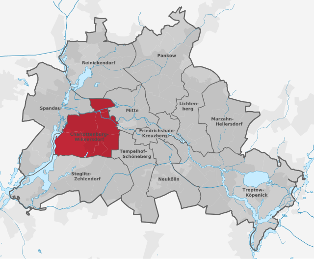 夏洛滕堡-維爾默斯多夫於柏林的位置