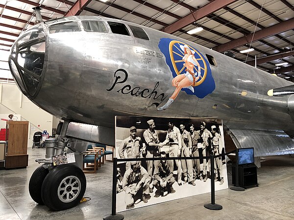 B-29 Superfortress "Peachy" displayed in Hangar One.