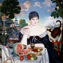 Kustodiev.  "Çay tüccarı"