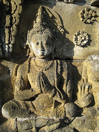 A relief of the Gandavyuha story from Borobudur 2nd level north wall.