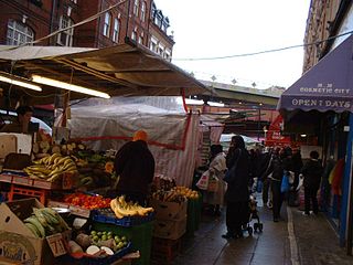 Brixton Market comprises a street market in the centre of Brixton, south London, and the adjacent covered market areas in nearby arcades