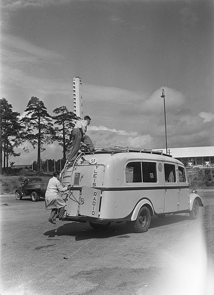 File:Broadcast van outside the Olympic Stadium in Helsinki, ca. 1937.jpg