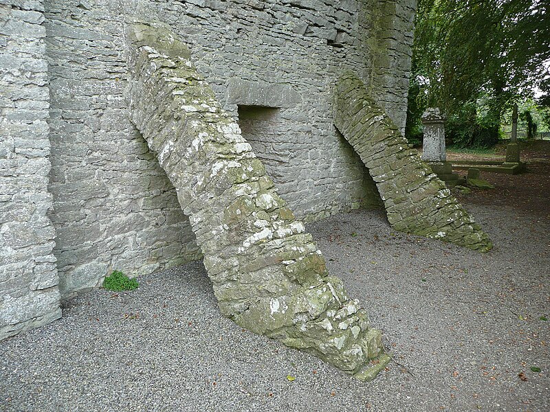 File:Buttresses supporting the west gable wall of St Brigid's Church - geograph.org.uk - 4295074.jpg