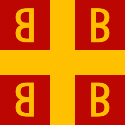 Bandiera imperiale bizantina, XIV secolo, square.svg