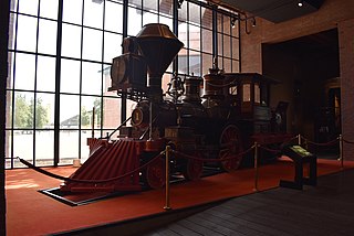 <i>C. P. Huntington</i> Preserved 4-2-4T steam locomotive on display at the California State Railroad Museum