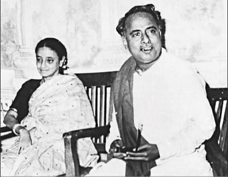 Annadurai with his wife