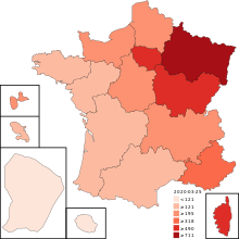 COVID-19 outbreak France per capita cases map.svg