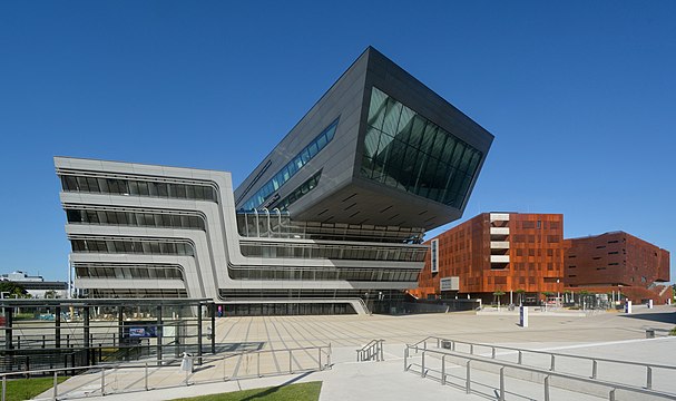 The Library and Learning Center of the University of Vienna (Vienna, Austria), 2008, by Zaha Hadid