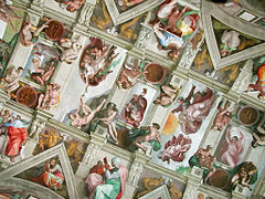 Image 7A section of the Sistine Chapel ceiling, painted by Michelangelo