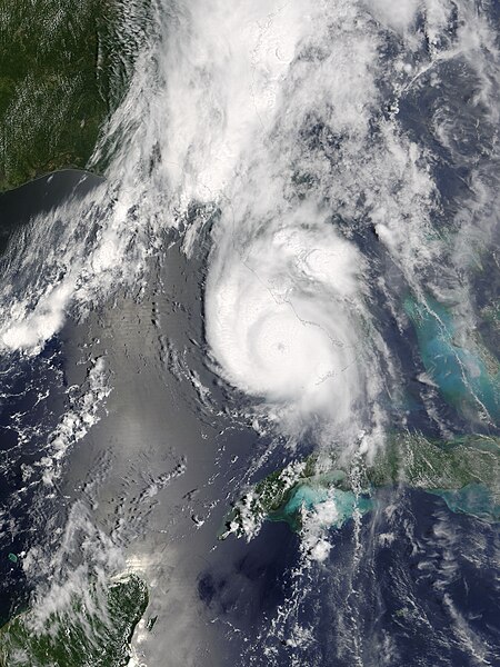 Hurricane Charley in 2004 moving ashore on South Florida's Gulf of Mexico coast