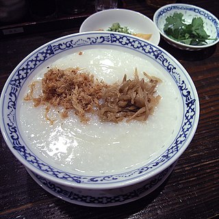 Congee Type of rice porridge or gruel