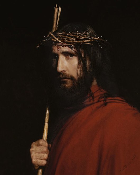 "Cristo con corona di spine", olio di Carl Heinrich Bloch", 1890