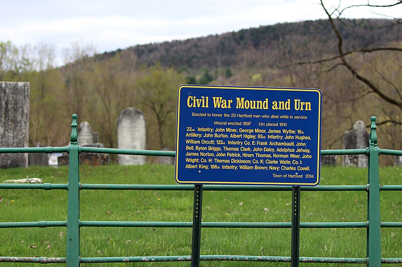 File:Civil War Mound and Urn sign, Hartford, New York.jpg