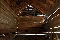 Corn crib interior in North Carolina, US Corn crib in Pinehurst, NC.jpg