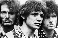 Image 15Baker, Bruce and Clapton of Cream, whose blues rock improvisation was a major factor in the development of the genre (from Hard rock)