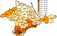 Verteilung der Krimtataren auf der Krim im Jahr 1939