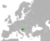 Location map for Croatia and the Holy See.