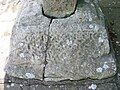 English: The Cross of Kells, or Cross of Patrick and Columba (as it is writen on it, it is strangely dedicated to this two saints), is the oldest of the five high crosses in Kells, County Meath, Ireland. This is the base of the northern face. Français : La Croix de Kells, ou croix de Patrick et Colomba (comme écrit dessus, elle est étrangement dédiée à ces deux saints), est la plus ancienne des cinq hautes croix de Kells, ville irlandaise du comté de Meath. Ceci est la base de la face nord.