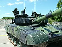 The Czech upgrade features the TURMS-T fire-control system which provides full "hunter-killer" capability. Czech T-72M4CZ Tank at Collective Effort 2004 2138-007-079.jpg