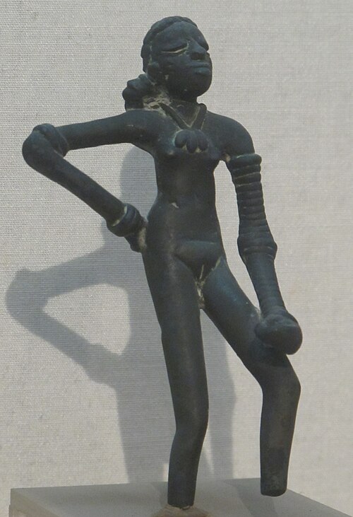 Dancing Girl sculpture from the Indus Valley civilization (c. 4,500 years ago)