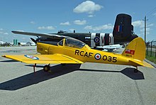 The Roadblock in Hamilton required racers to fly in vintage de Havilland Chipmunks at the Canadian Warplane Heritage Museum. De Havilland Canada DHC-1 Chipmunk, Canadian Warplane Heritage Museum JP7635104.jpg